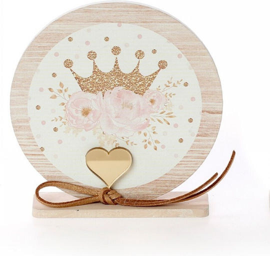 Taufgeschenk mit Bildchen Krone aus Holz KBT-363