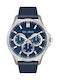 Paul Lorens Men's Watch 44mm Battery with Blue Leather Strap