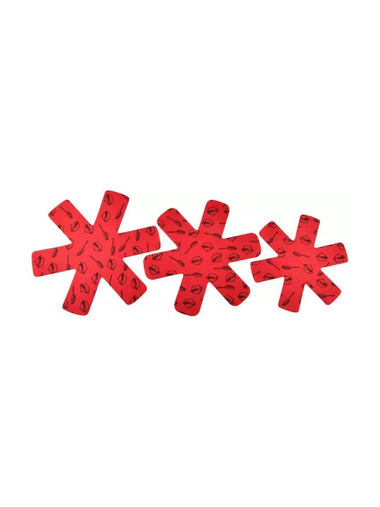 Mondex Σουπλά από Τσόχα Κόκκινο 37.5x36.5cm 3τμχ