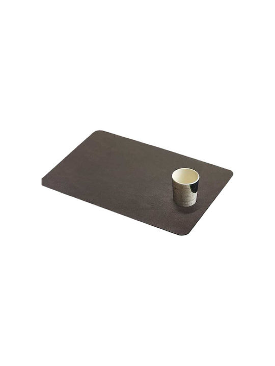 Yuk Σουπλά από Δερματίνη Καφέ 45x30cm 6τμχ
