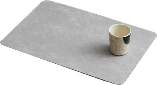 Yuk Σουπλά από Δερματίνη Γκρι 45x30cm 6τμχ