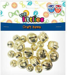 The Littlies Μεταλλικό Διακοσμητικό Κουδουνάκι για DIY Κατασκευές Χρυσό 18τμχ 9x1.8εκ.