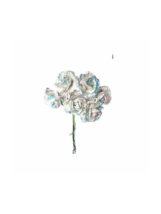 Bouquet of Artificial Flowers Rose Blue 13cm 12pcs JK Home Decoration