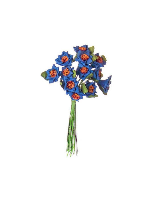 Bouquet of Artificial Flowers Blue 13cm 12pcs JK Home Decoration