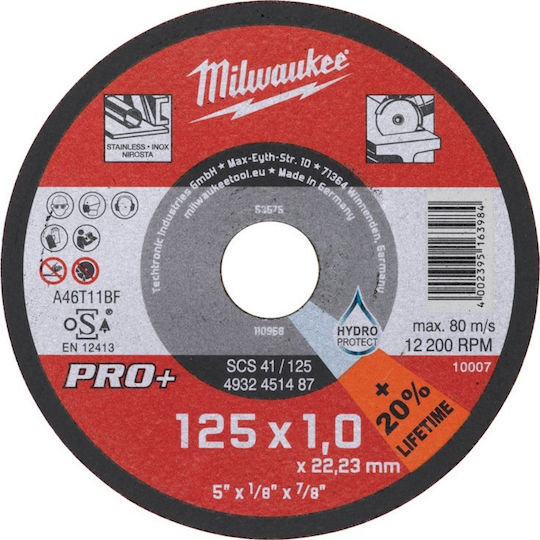 Milwaukee Pro+ Cutting Disc Metal Hole Diameter 125mm 50pcs