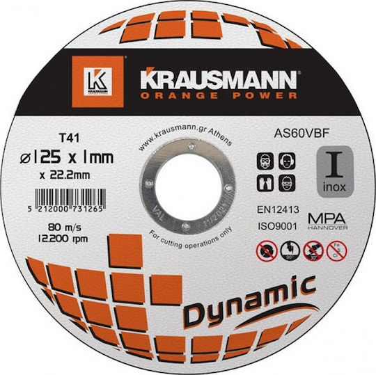 Krausmann Cutting Disc Metal Hole Diameter 125mm 5pcs