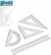Starpak Set of 4 Geometric Tools Plastic Transparent