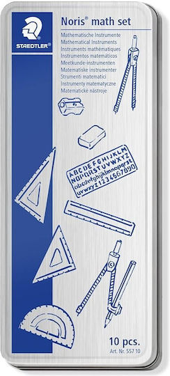 Staedtler Set von 10 geometrischen Instrumenten Metallisch