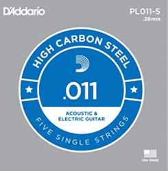 Daddario Single Plain Μονή Χορδή Steel