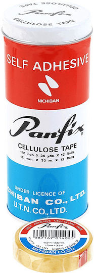 Panfix Desktop-Klebebandabroller 12mm x 33m 12Stück Transparent