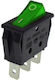 On-Off switch Rocker with Lighting Medium 3P Green 1pcs