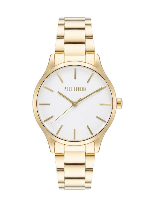 Paul Lorens Damen Uhr mit Weiß Metallarmband