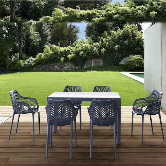 Outdoor Armchair Polypropylene Air Dark Grey 57x60x81cm