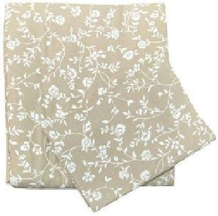 Hatzitex Set Cearșaf cu 2 Fețe de pernă Super dublu 220x240cm. Beige Flowers 3buc