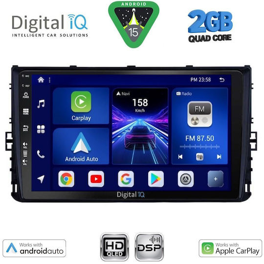 Digital IQ Car Audio System for Volkswagen Polo / T-Roc / T-Cross 2017 (Bluetooth/USB/WiFi/GPS/Apple-Carplay/Android-Auto) with Touch Screen 9"