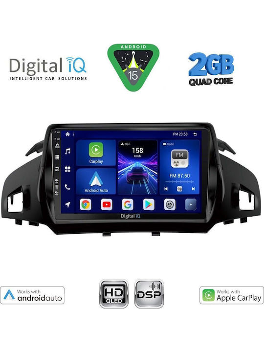 Digital IQ Car Audio System for Ford Kuga / C-Max 2013-2019 (Bluetooth/USB/WiFi/GPS/Apple-Carplay/Android-Auto) with Touch Screen 9"