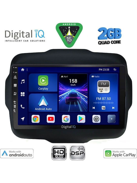 Digital IQ Car Audio System for Jeep Renegade 2014 (Bluetooth/USB/WiFi/GPS/Apple-Carplay/Android-Auto) with Touch Screen 9"