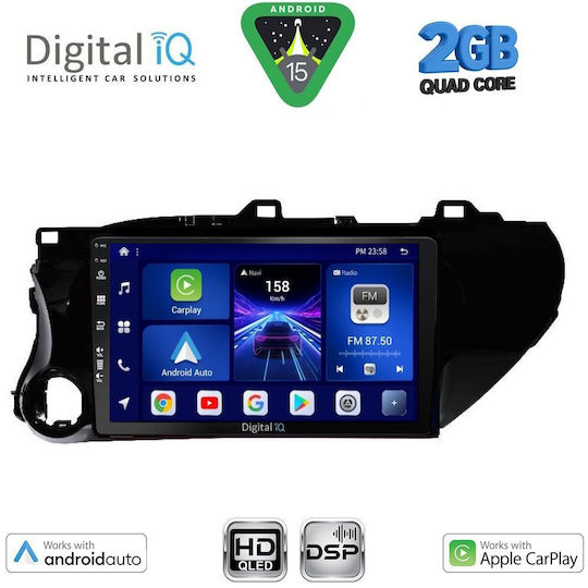 Digital IQ Car Audio System for Toyota Hilux 2017 (Bluetooth/USB/WiFi/GPS/Apple-Carplay/Android-Auto) with Touch Screen 10"