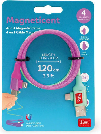 Magnetic Multi Port Charging Cable Legami Magnetic 4-in-1 Charging Cable Electric Aura Mcc0002