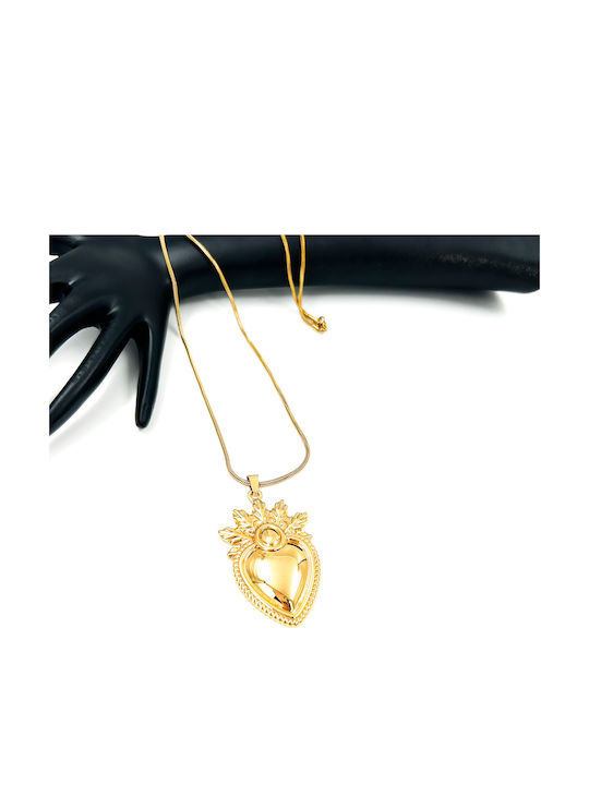 Irene Vilou Necklace with design Heart from Gold Plated Steel
