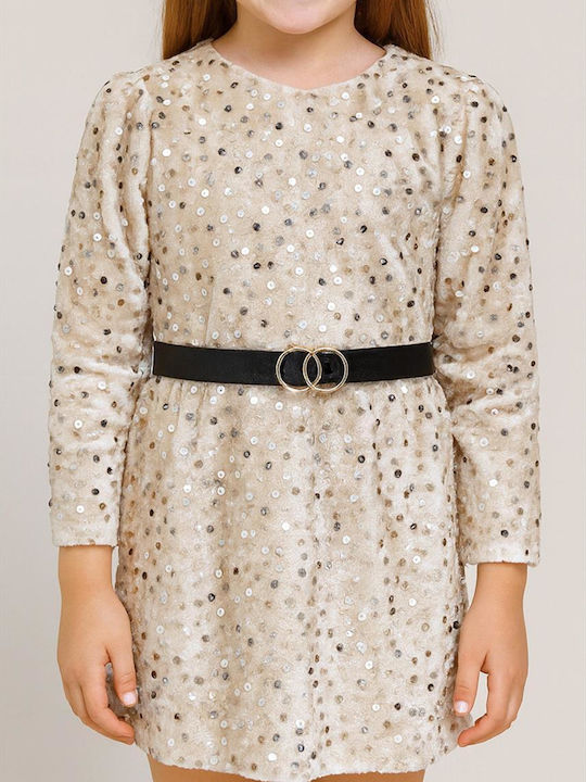 Beige Girls' Dress