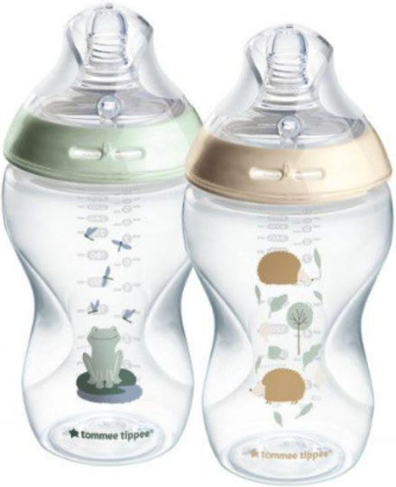 Tommee Tippee Πλαστικό Μπιμπερό Κατά των Κολικών με Θηλή Σιλικόνης για 3+ μηνών Πράσινο 340ml 2τμχ