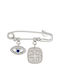 Oxzen Child Safety Pin made of Silver with Constantinato