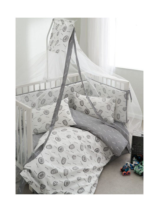 Vesta Home Σετ Βρεφικά Σεντόνια Κούνιας Βαμβακερά Λευκά 120x165εκ.