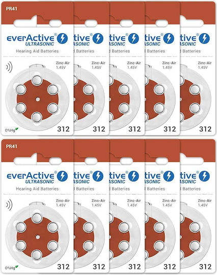 everActive Ultrasonic Батерии За Слухови Апарати 312 1.45V 60бр
