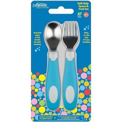 Dr. Brown's Baby Set with Fork made of Metal Blue 2pcs 10055095 Dr. Brown's Baby Set with Fork made of Metal Blue 2pcs 10055095