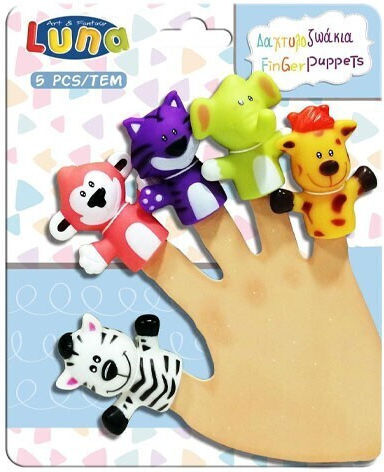 Luna Finger Puppets Set of 5 Wild Animals