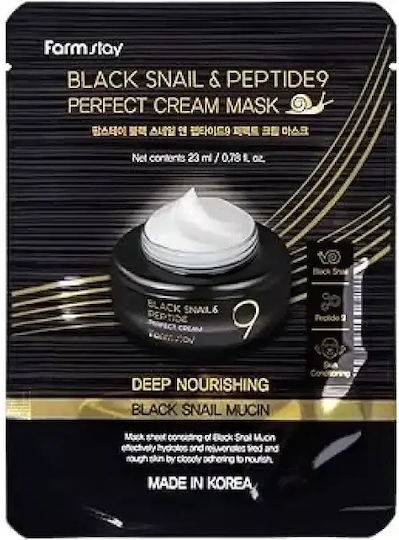 Farmstay Black Snail & Peptide9 Perfect Cream Mask Face Mask Snail 9 Types Peptides 22704 Onp-22704