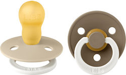 Bibs Colour Round Πιπίλες Καουτσούκ Καφέ για 18+ μηνών 2τμχ