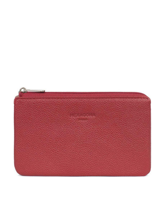 Hexagona Small Leather Women's Wallet Classic Red