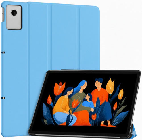 Texture 3-Fold Tablet Case Flip Cover Leather Light Blue Lenovo Idea Tab Plus 12.1
