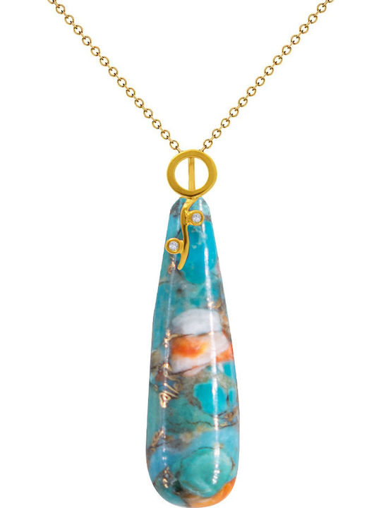 Margaritari Charm cu Pietre din Aur 18K cu Diamant Albastru
