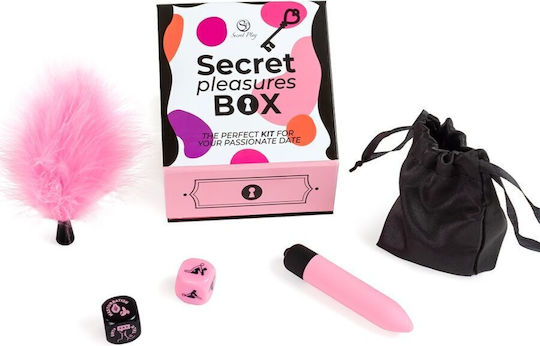 Secret Play Pleasures Box Couples Dice + Vibrating Bullet + Feather Pen