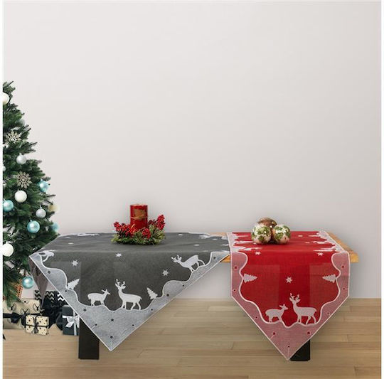 Ilis Home Christmas Tablecloth Square Gray L120xW120cm.
