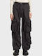 Damen Stoff Cargo Hose in Ballon Schnitt Black