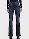 3301 Women's Jean Trousers Flared Dark Aged Denim