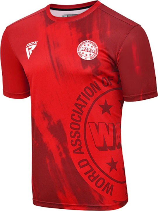 RDX Herren Kurzärmlig T-Shirt RDX-WTP-T1-RD für Kickboxen Rot