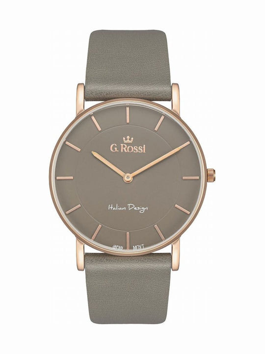 G.Rossi Women's Watch with Gray Leather Strap