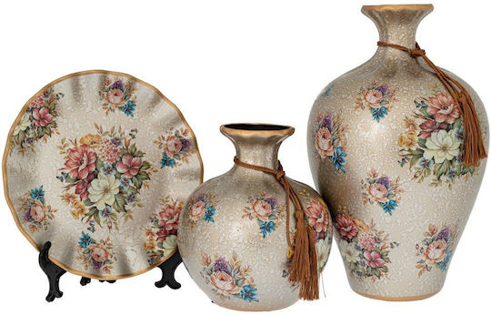 Сет 3 Бройки Различни Масови Керамични Цветя 34x22см 21x17см 22x3см Iliadis 88572