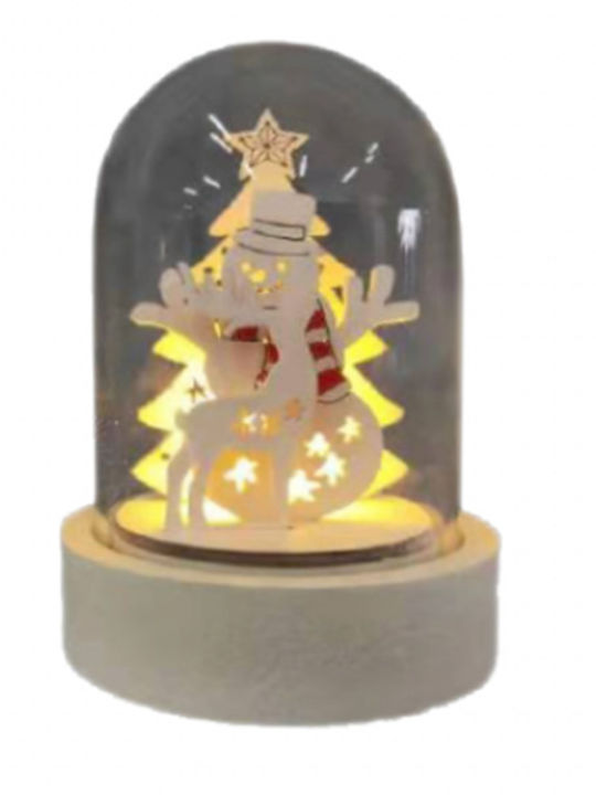 Weihnachtliche Schneekugel Beleuchtet mit Schneemann Batterie 1Stück