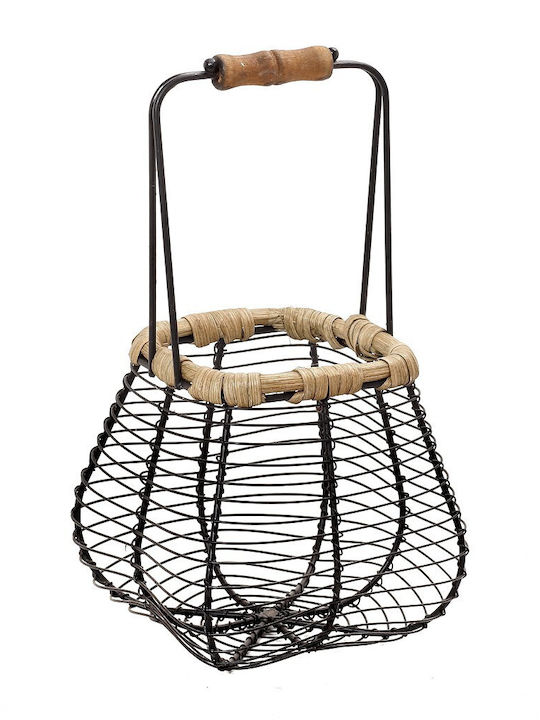 Espiel Set of Decorative Baskets Bamboo with Handles Black 23x23x32cm 2pcs
