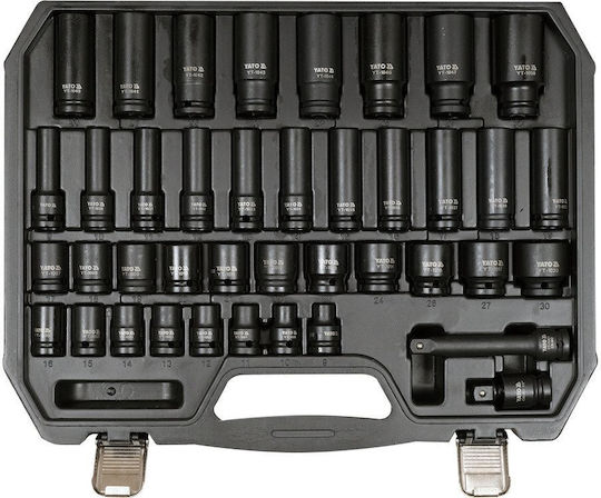 Yato Căpăcei Pneumatic - Pneumatic cu Patrat de Prindere 1/2" Set 40buc