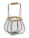 Espiel Set of Decorative Baskets Bamboo with Handles Black 13x13x25cm 2pcs