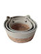 JK Home Decoration Set Decorative Baskets Wicker White 3 Pieces