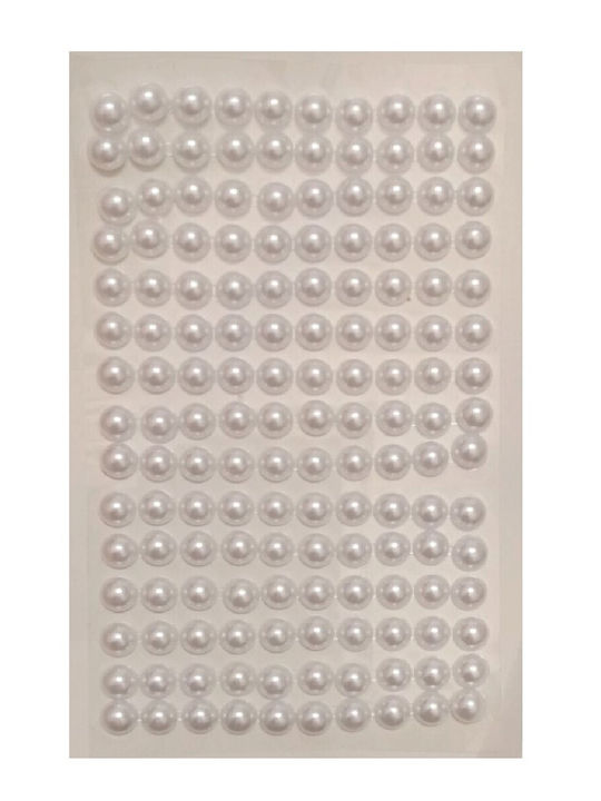 Card Stickers White Pearls Hairstyle Size 8mm 150 Pieces