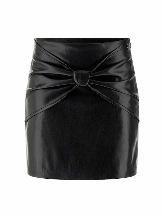Guess Δερμάτινη Mini Φούστα Μαύρη